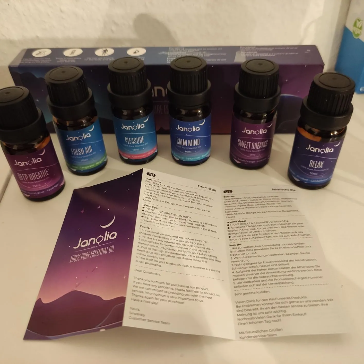 Janolia Ätherische Öle Duftöl Set 6x10ml für Diffuser