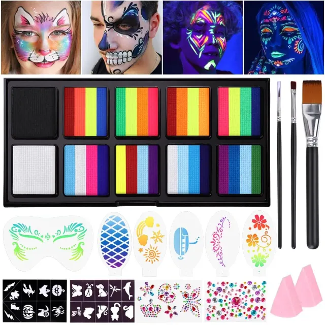 Janolia Gesichtsfarbe Kinderschminke Set Regenbogen UV 10tlg