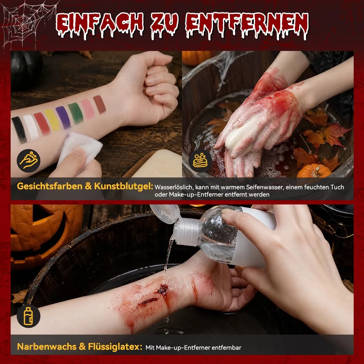 Janolia Halloween Schminke Set SFX Spezialeffekte