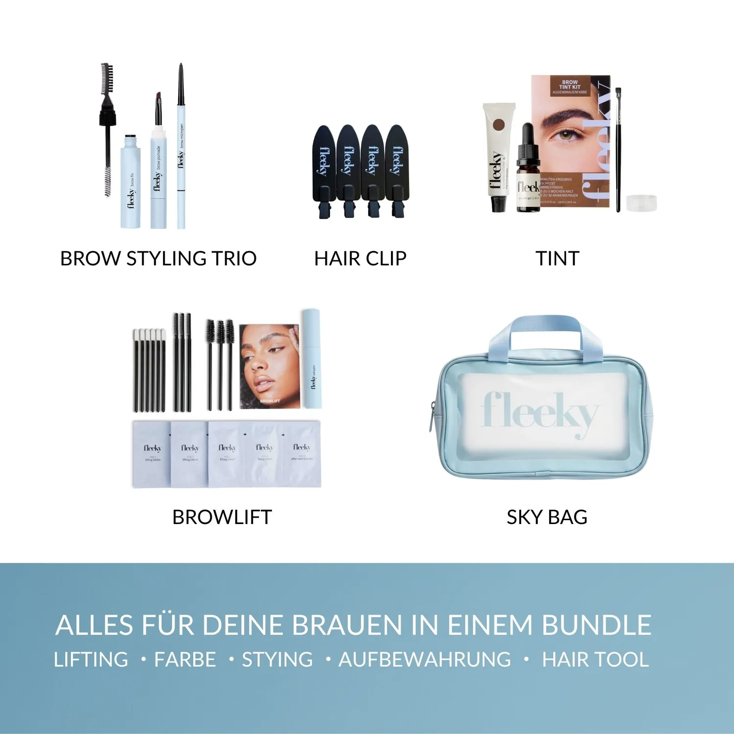 fleeky Perfect Brow Bag Augenbrauen Set mit Tint langanhaltend