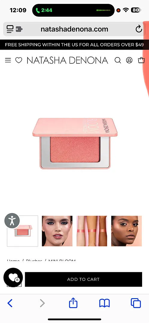 Natasha Denona Mini Bloom Blush 4 g Coral Highlighter
