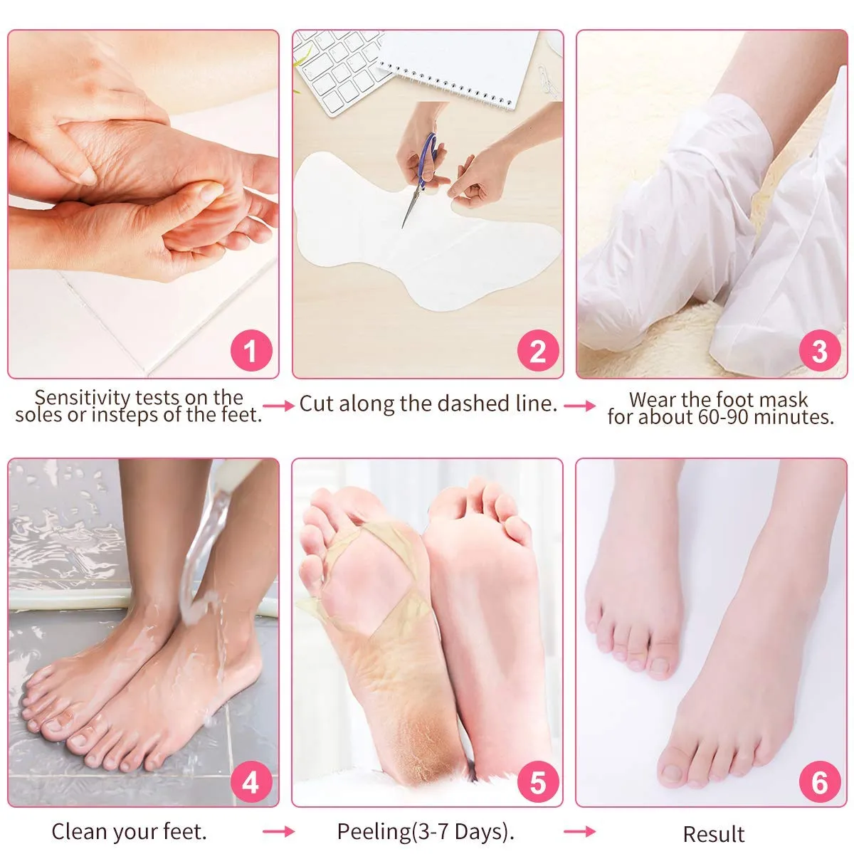 Janolia Fußmaske Peeling Socken 2 Paar Lavendel Rose