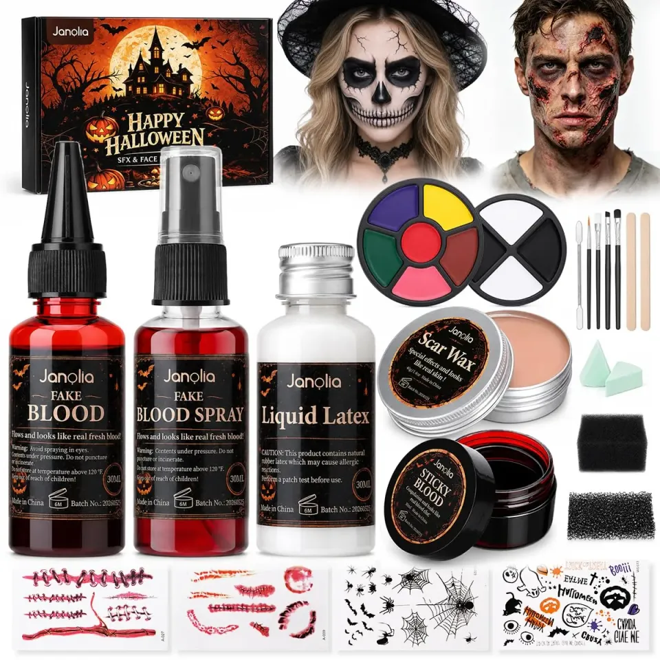 Janolia Halloween Schminke Set SFX Spezialeffekte