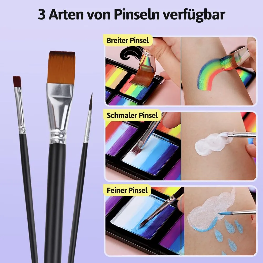 Janolia Gesichtsfarbe Kinderschminke Set Regenbogen UV 10tlg