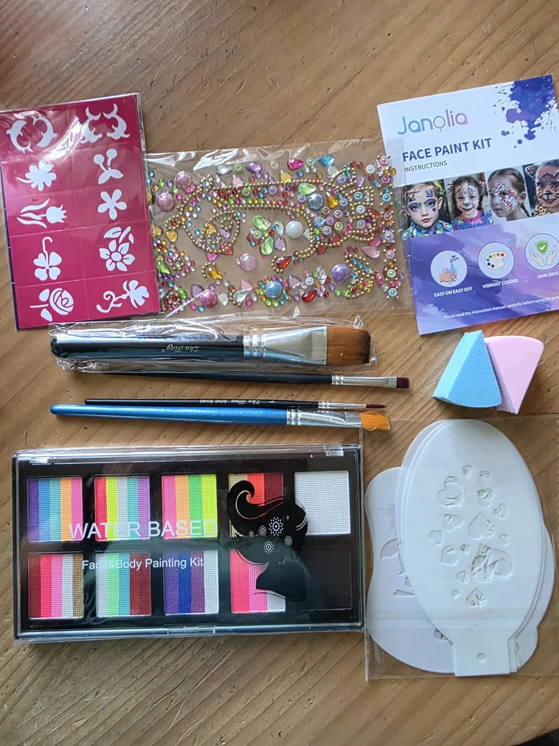 Janolia Gesichtsfarbe Kinderschminke Set Regenbogen UV 10tlg