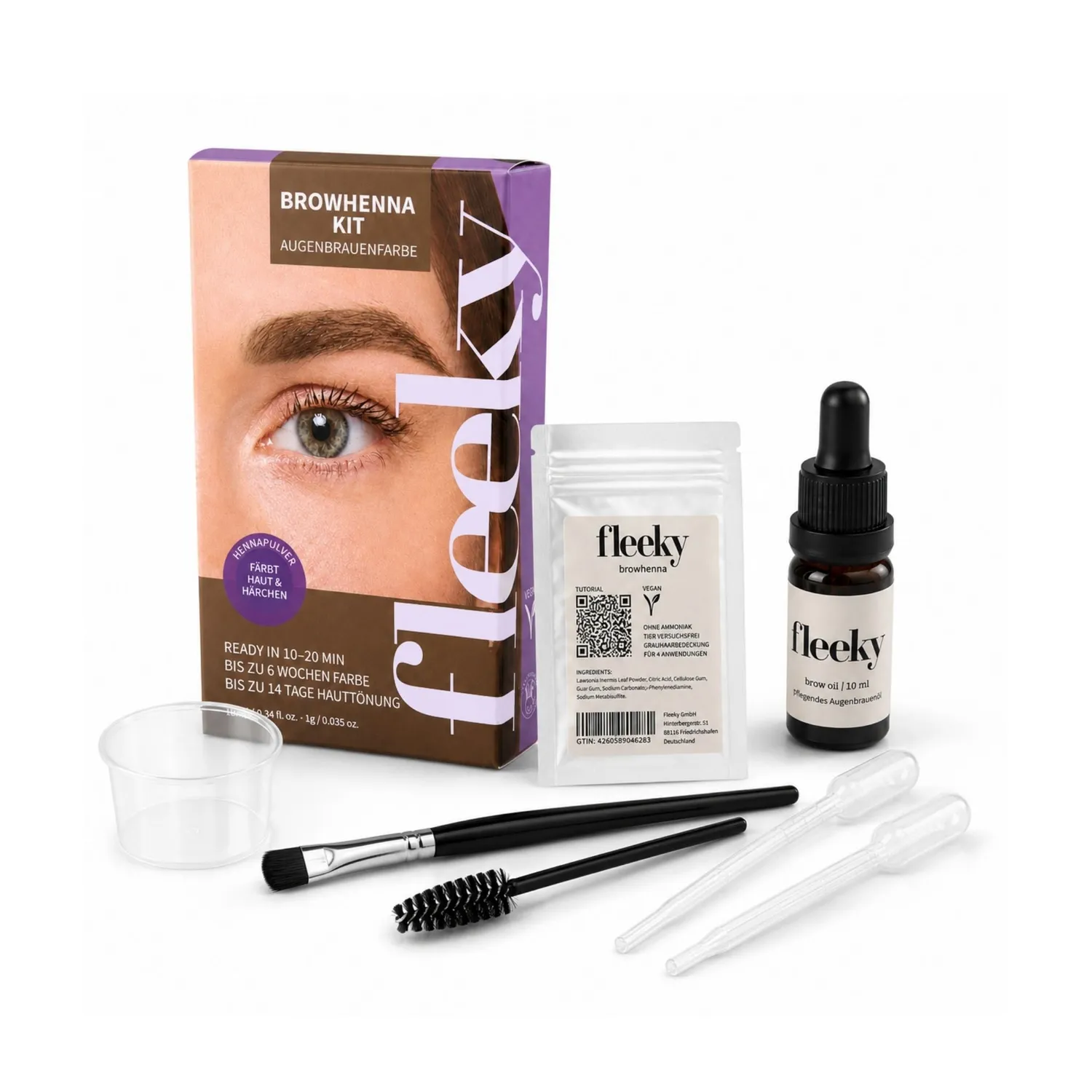 fleeky Browhenna-Kit Augenbrauenfarbe Mini Kit