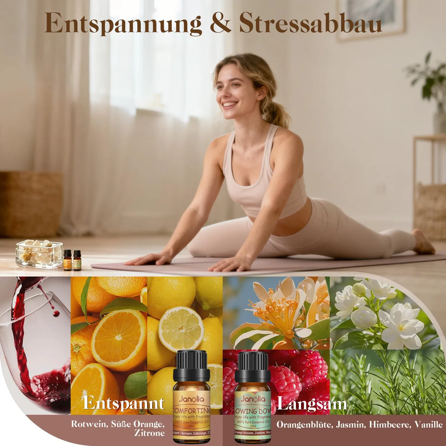 Janolia Ätherische Öle Set 6x10ml Diffuser