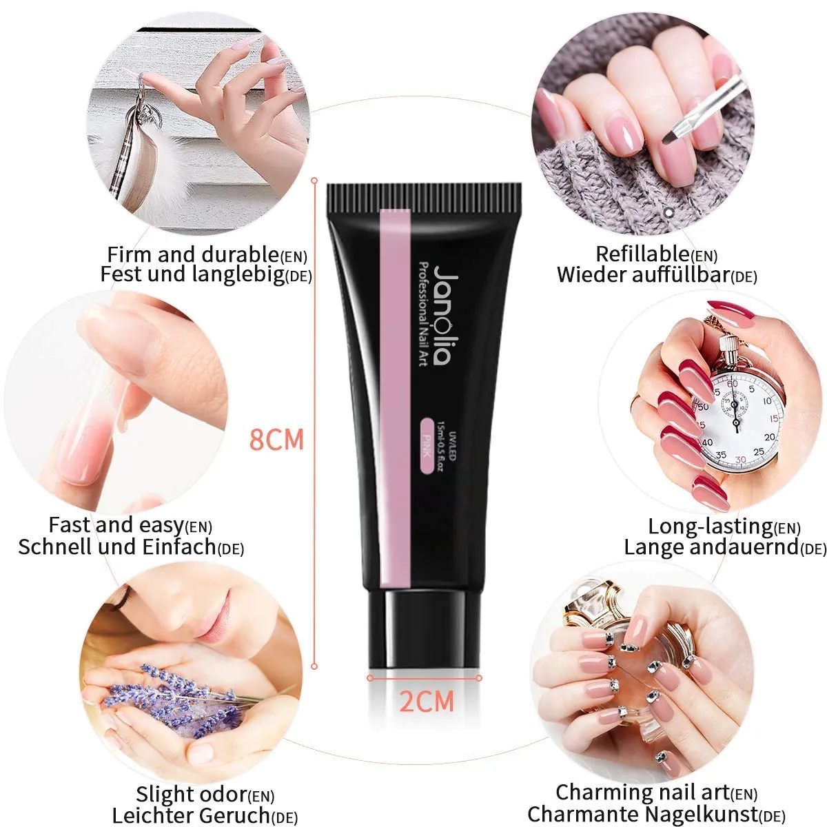 Janolia Nagelverlängerung Gel Starter Set 6 Farben