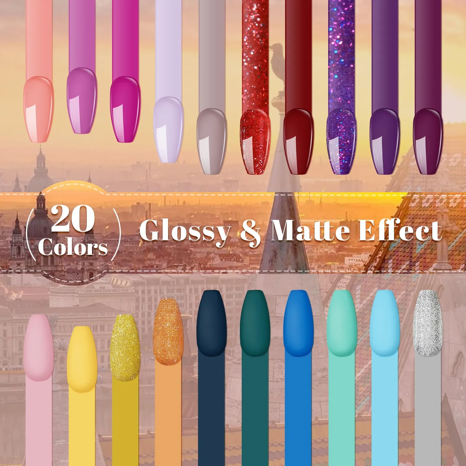 Janolia UV Nagellack Set 23-teilig 20 Farben pastell