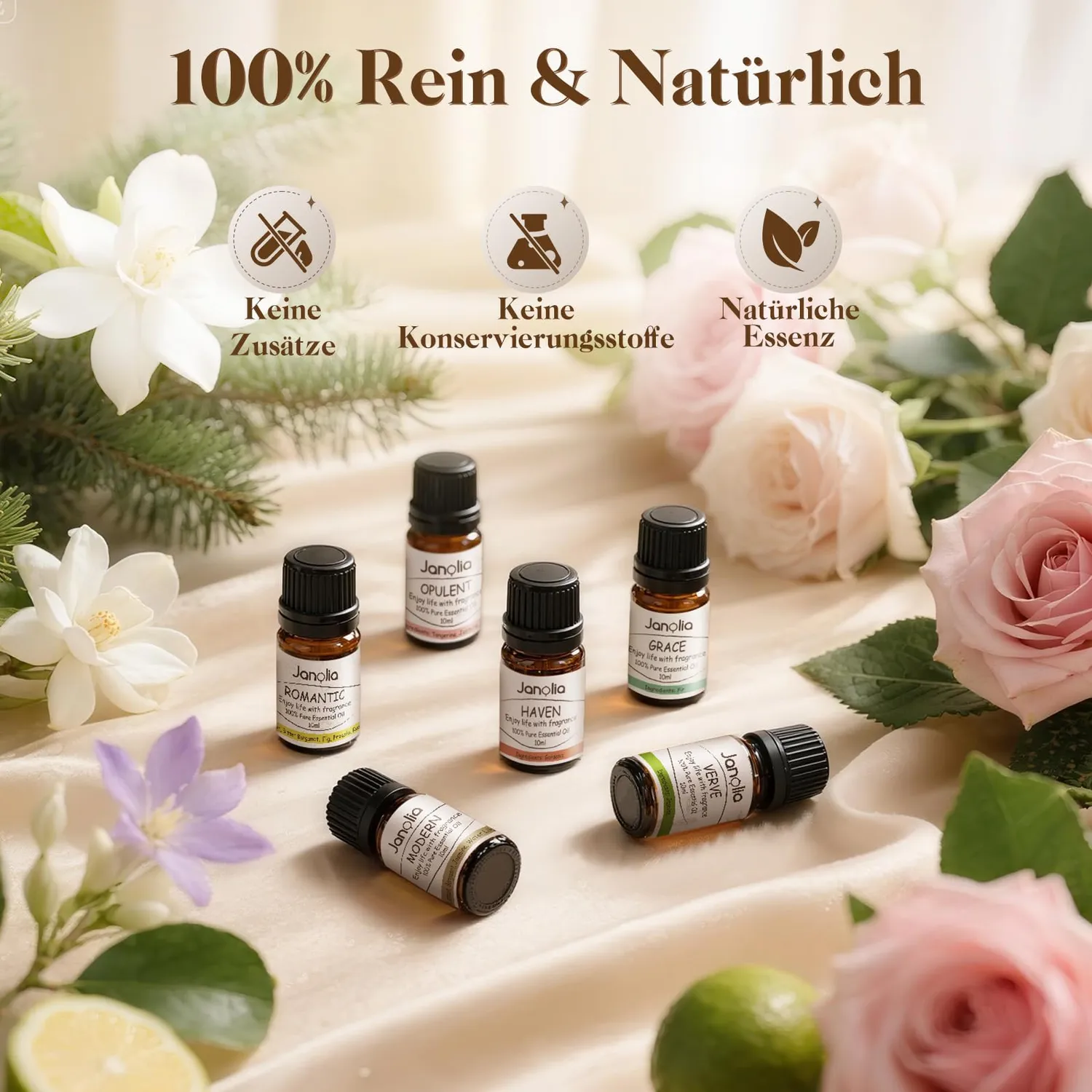 Janolia Ätherische Öle Duftöl Set 6x10ml Diffuser