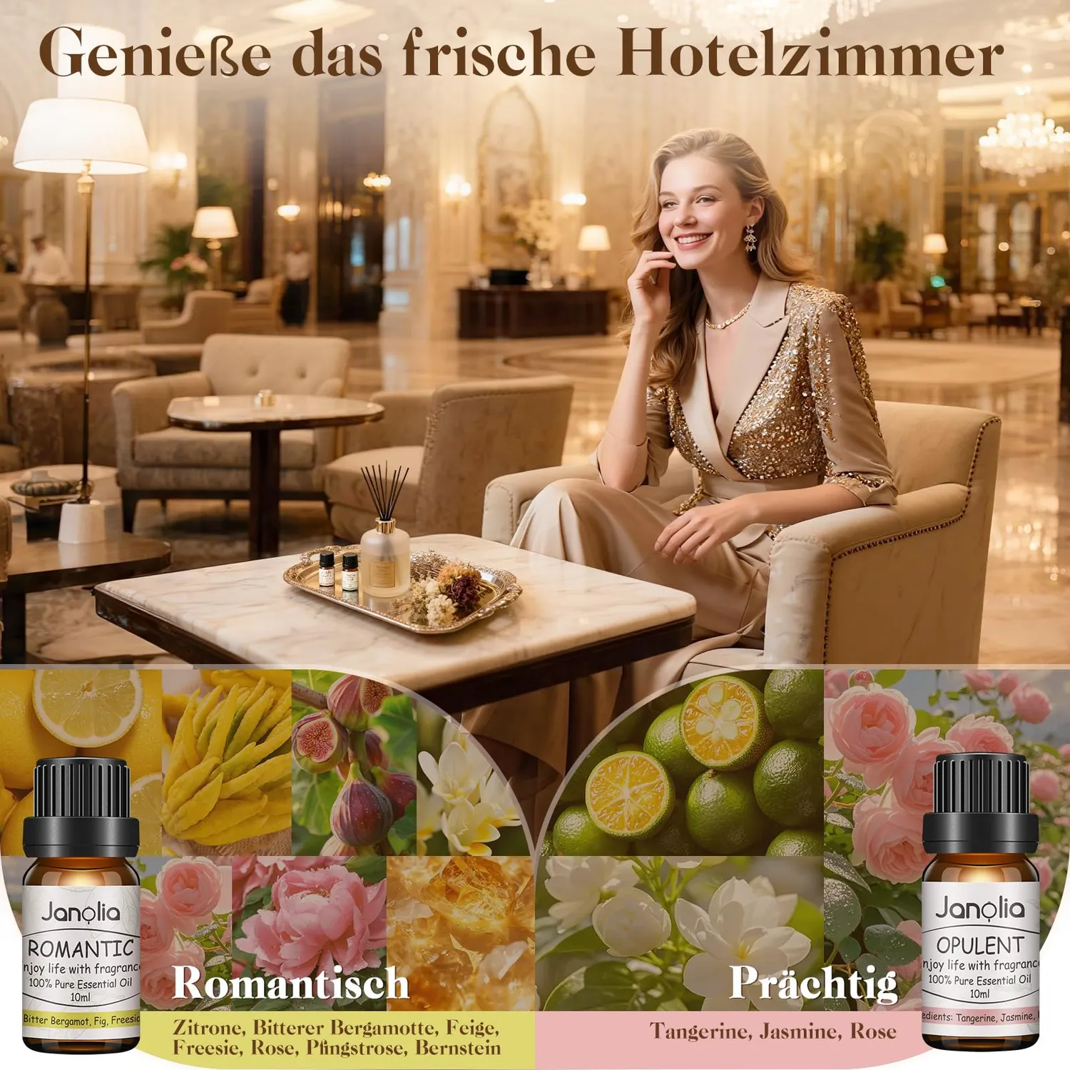 Janolia Ätherische Öle Duftöl Set 6x10ml Diffuser