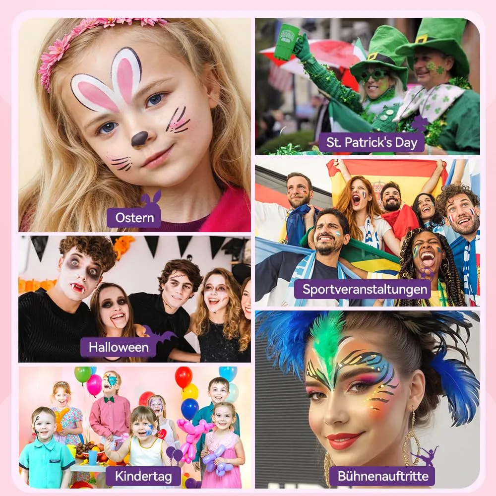 Janolia Gesichtsfarbe Kinderschminke Set 27 Farben wasserfest