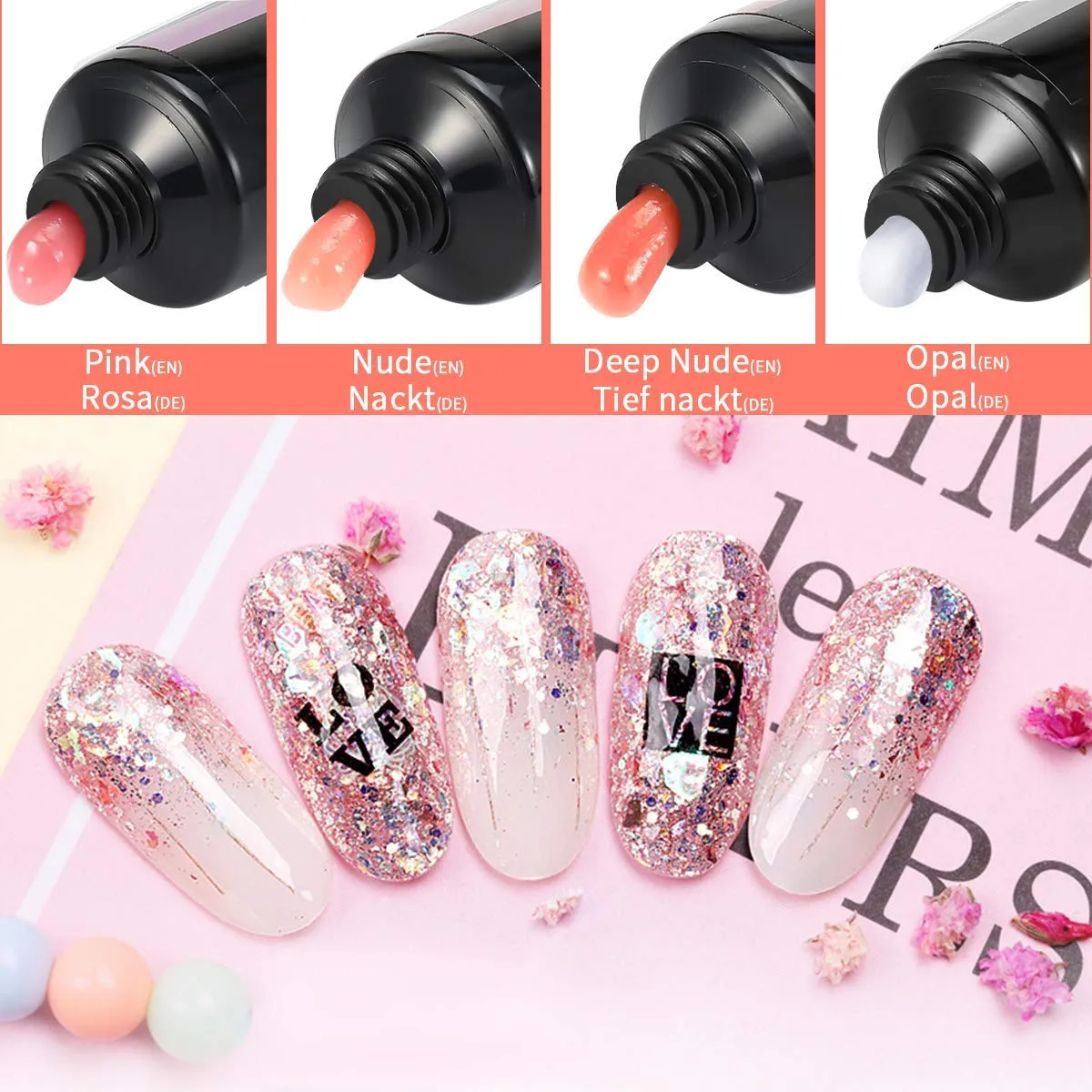 Janolia Nagelverlängerung Gel Starter Set 6 Farben
