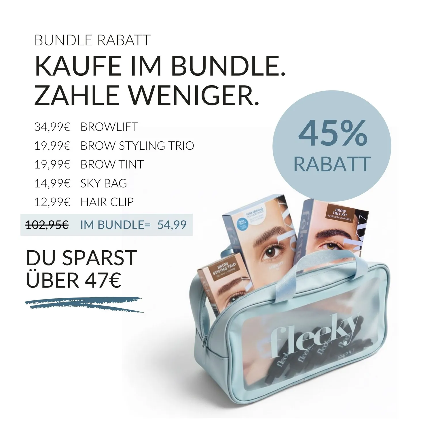 fleeky Perfect Brow Bag Augenbrauen Set mit Tint langanhaltend