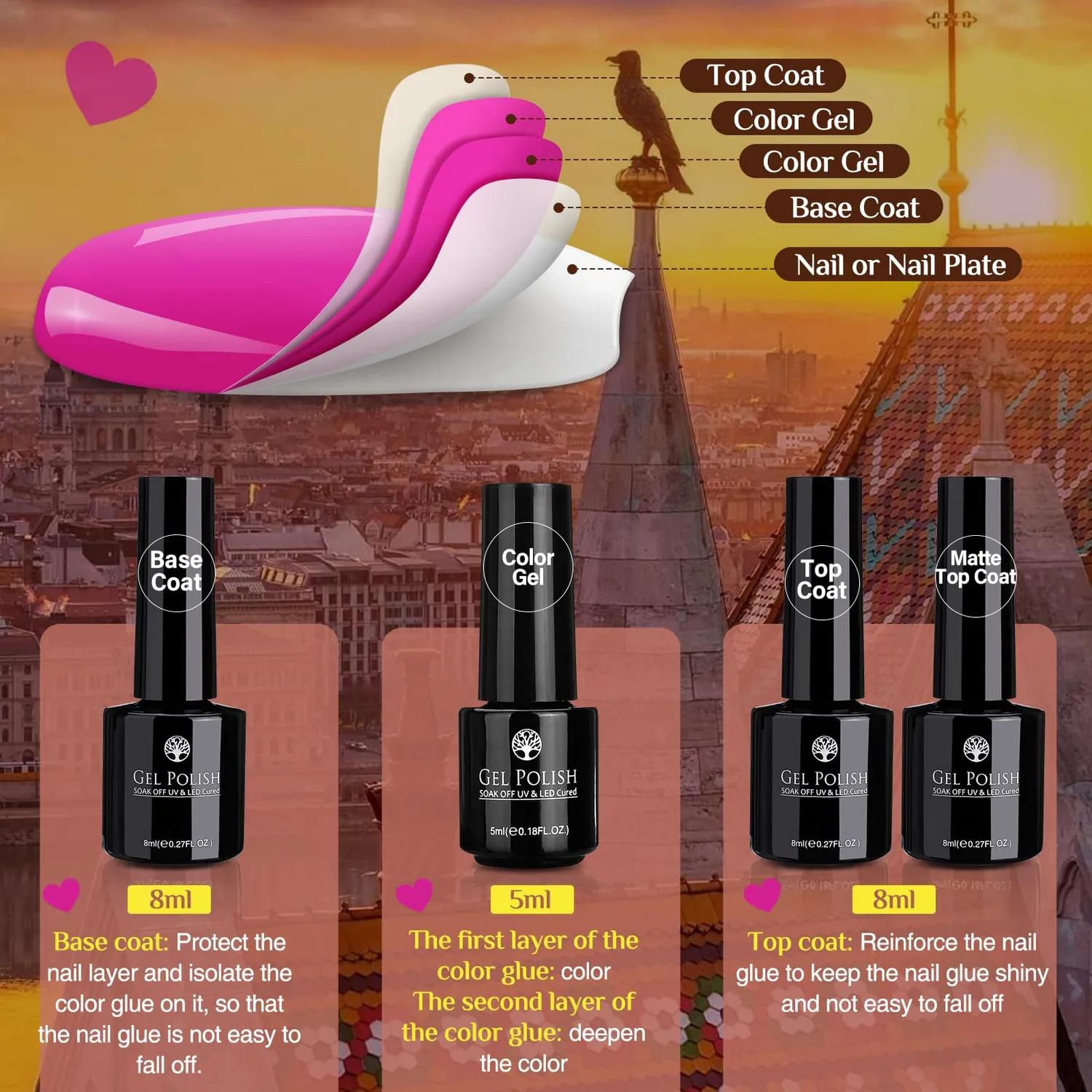 Janolia UV Nagellack Set 23-teilig 20 Farben pastell