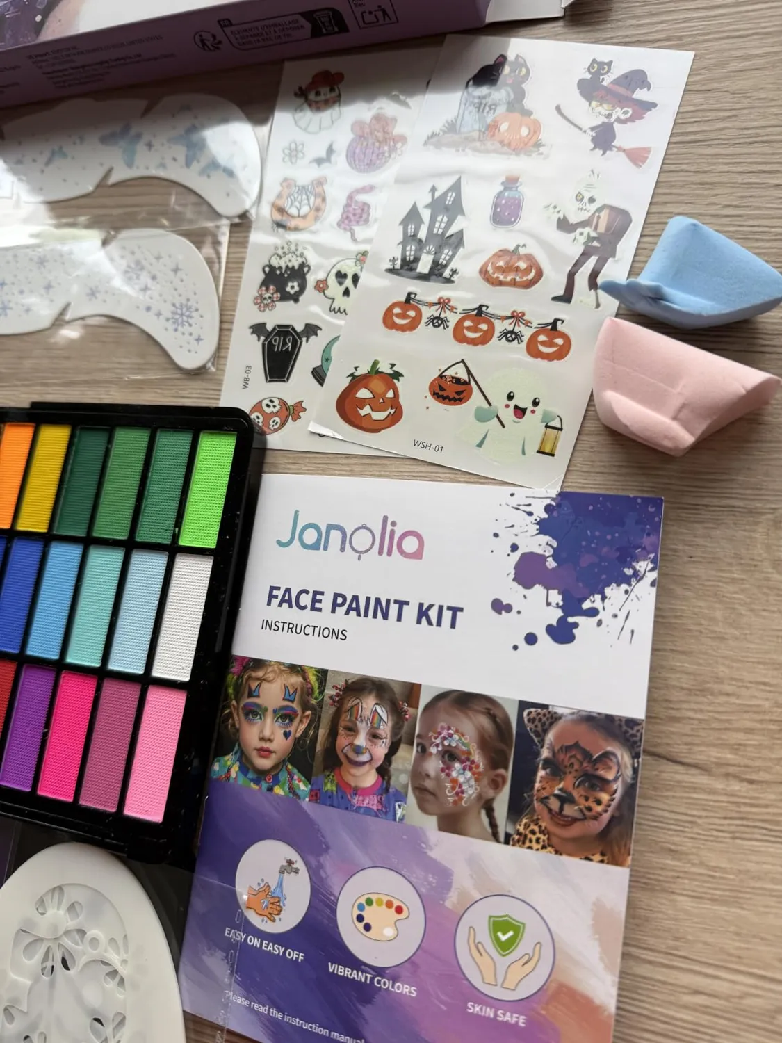 Janolia Kinderschminke Set Gesichtsfarbe 33 Farben wasserbasiert