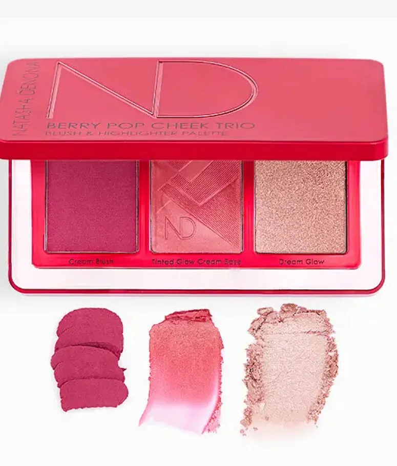 Natasha Denona Berry Pop Cheek Trio Blush vegan cranberry