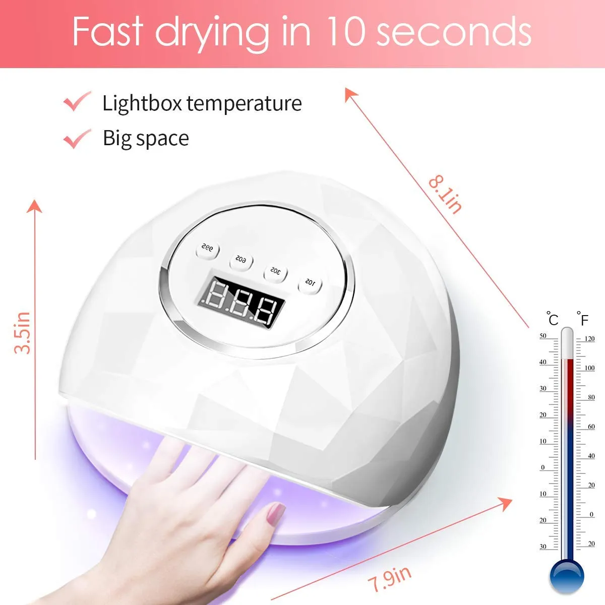 Janolia Nageltrockner UV LED Lampe 86W Weiß