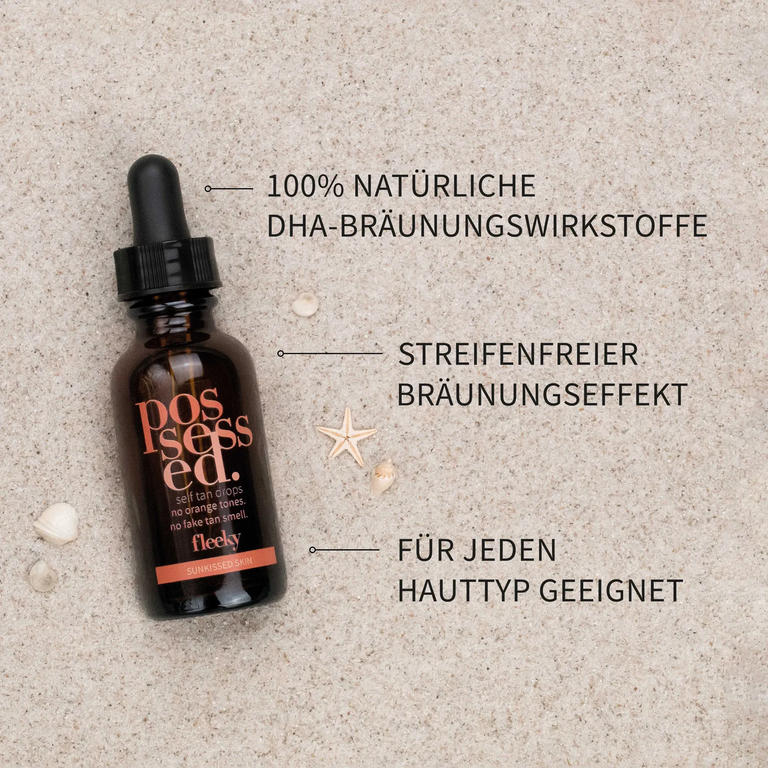 fleeky Tan Drops Selbstbräuner Tropfen natürlicher Goldton