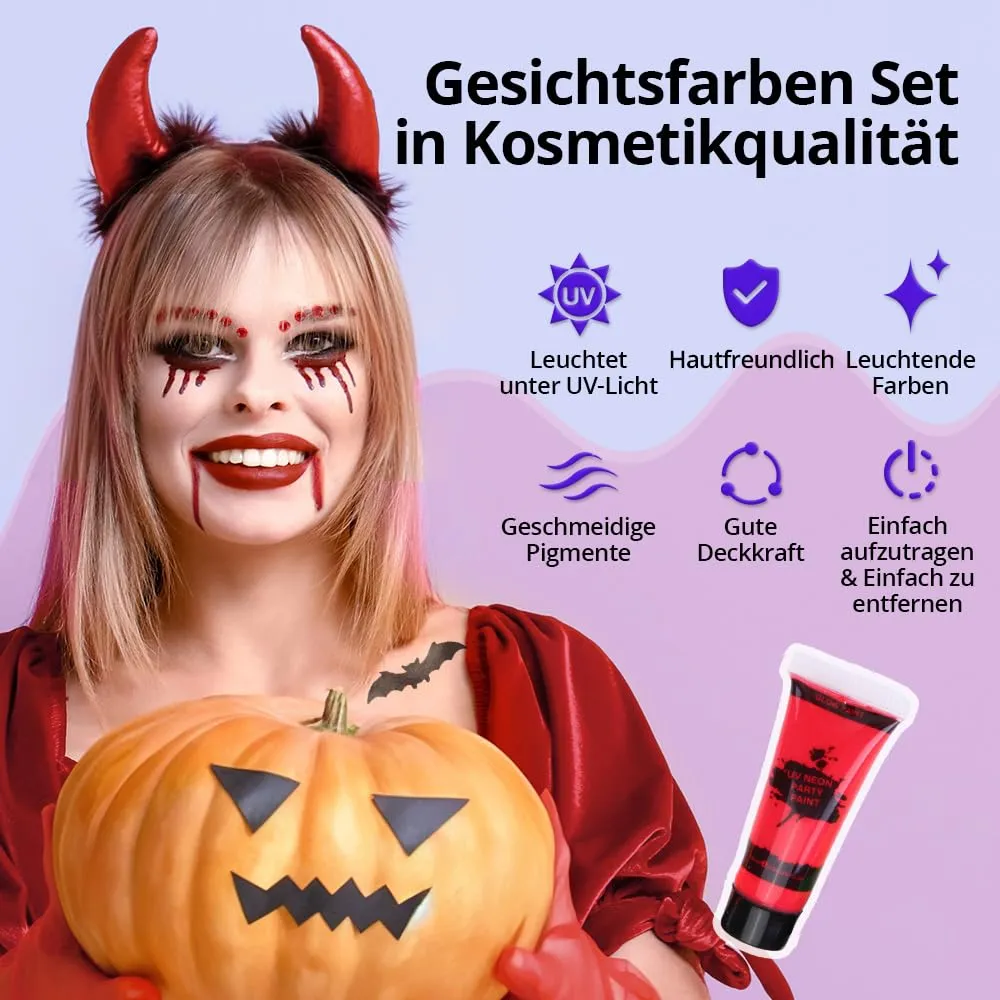 Janolia Gesichtsfarbe Kinderschminke Set 14 Farben UV-aktiv