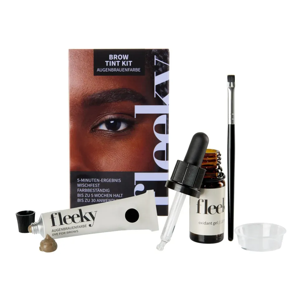 fleeky Brow Tint Kit Augenbrauenfarbe Braun Set wischfest