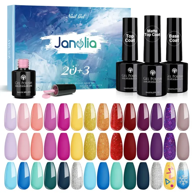 Janolia UV Nagellack Set 23-teilig 20 Farben pastell