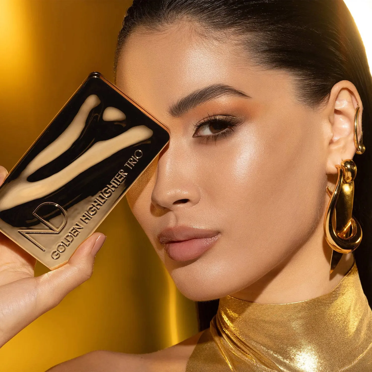 Natasha Denona Golden Highlighter Trio Palette 3x2g foil-finish