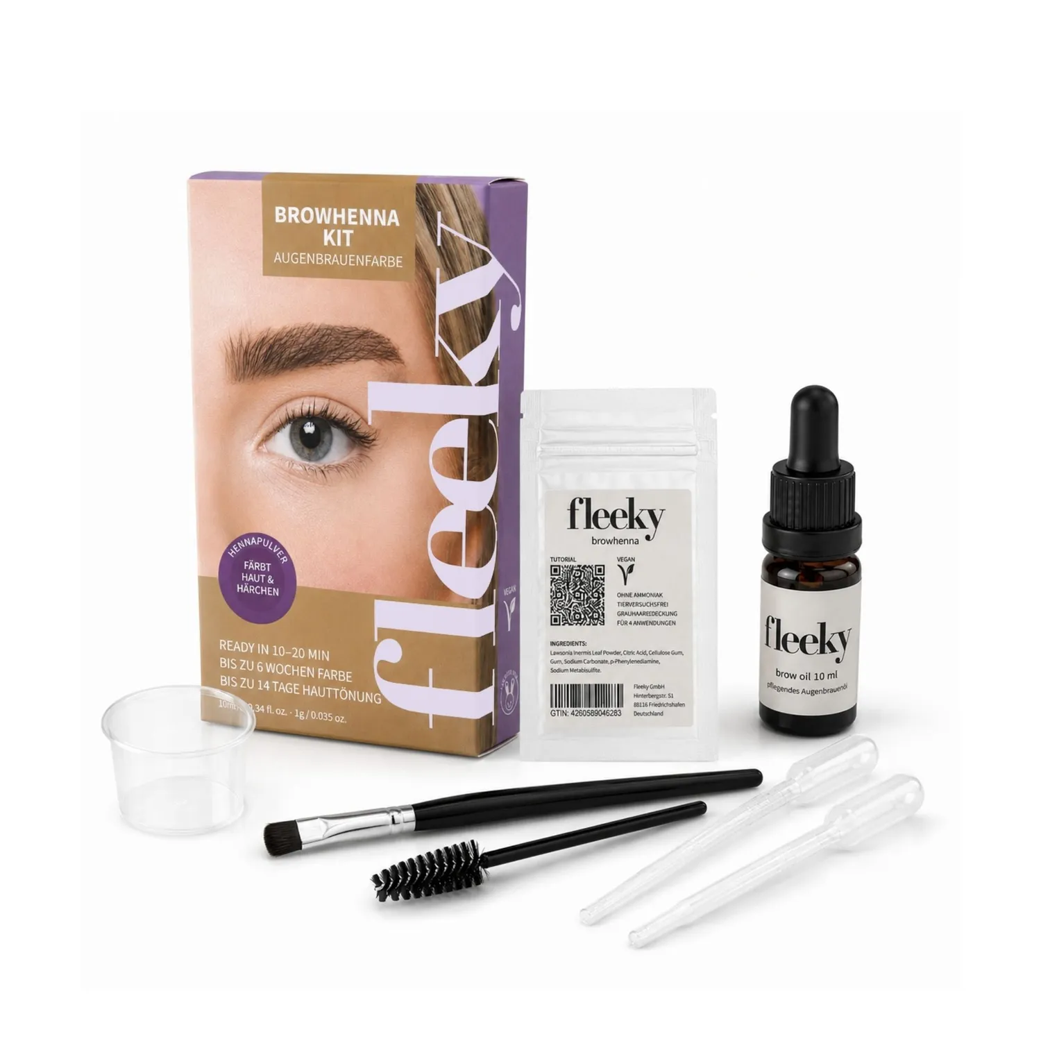 fleeky Browhenna-Kit Augenbrauenfarbe Mini Kit