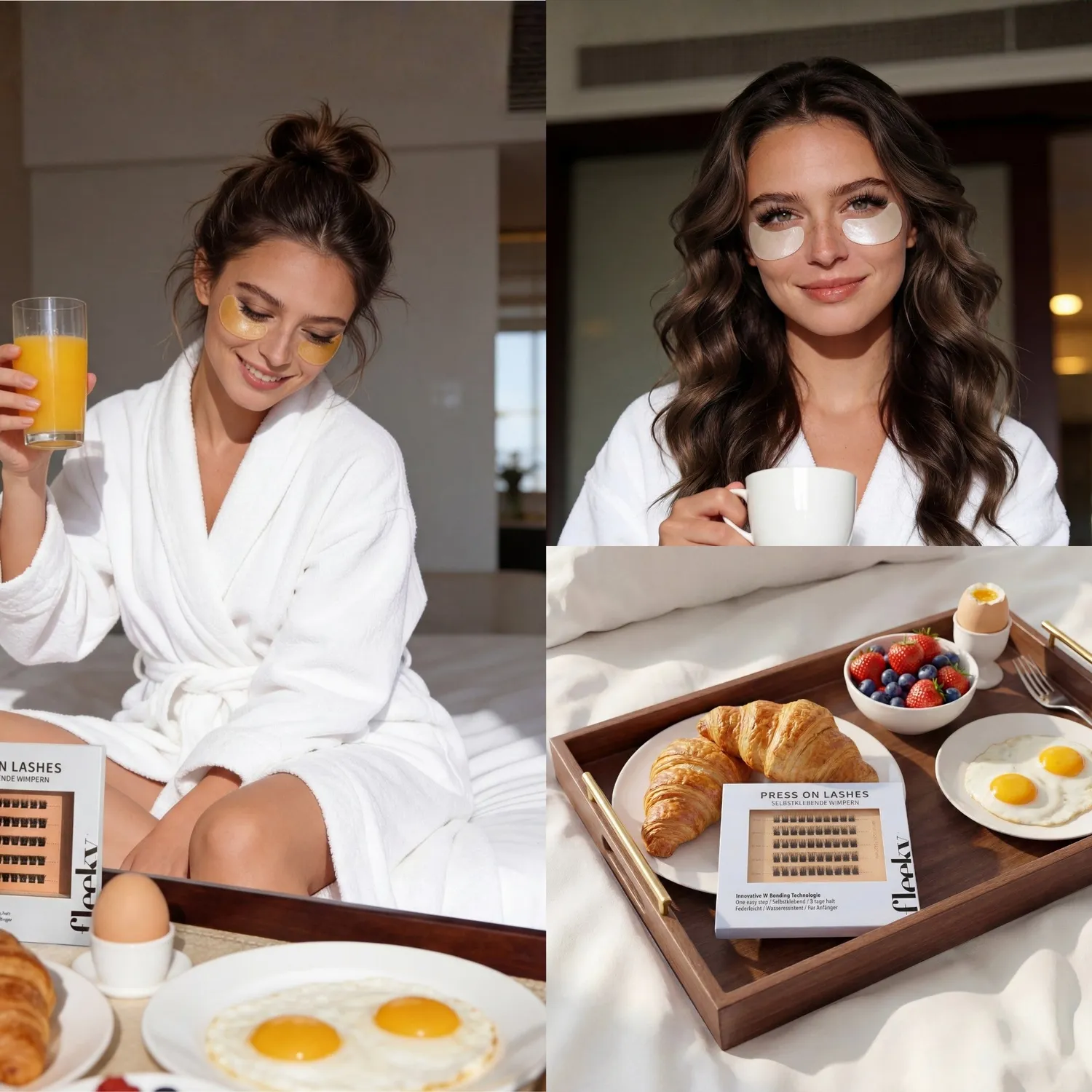 fleeky Press On Lashes Hangover Breakfast Wimpern natürlich