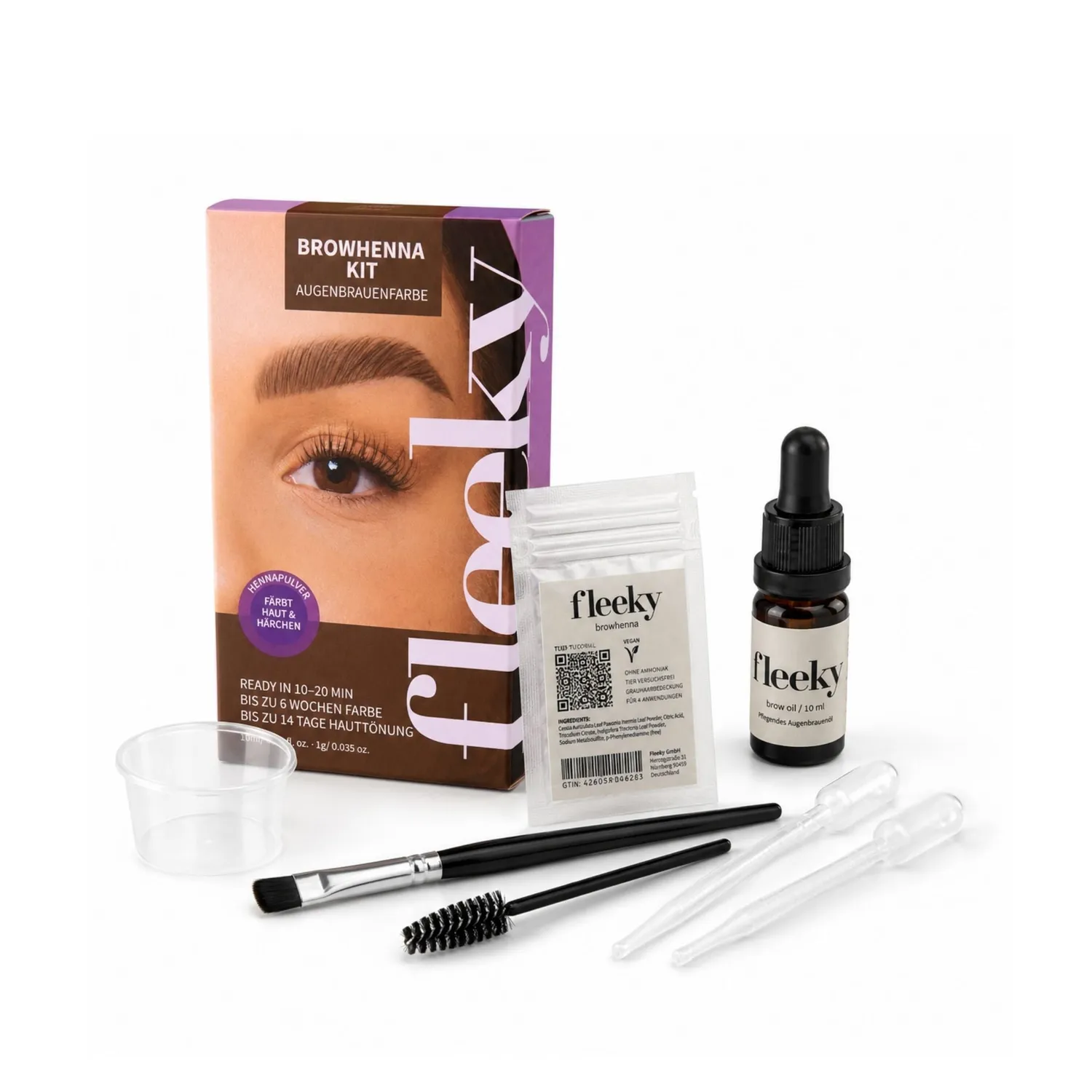 fleeky Browhenna-Kit Augenbrauenfarbe Mini Kit