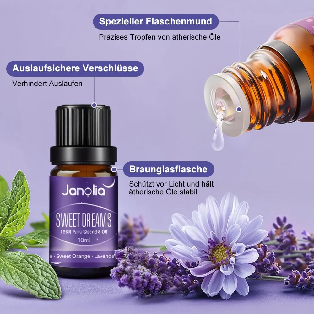 Janolia Ätherische Öle Duftöl Set 6x10ml für Diffuser