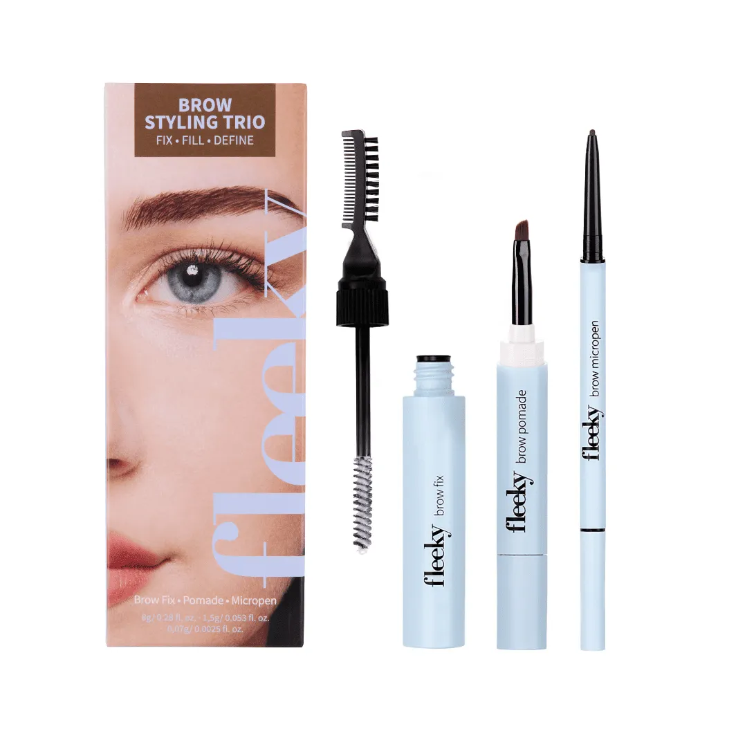 fleeky Brow Styling Trio Augenbrauen-Set braun 3-teilig