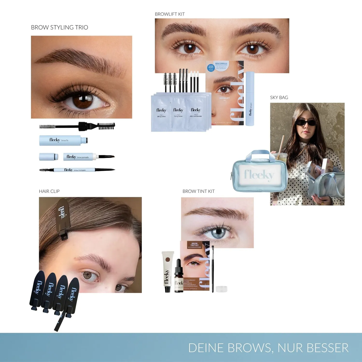 fleeky Perfect Brow Bag Augenbrauen Set mit Tint langanhaltend