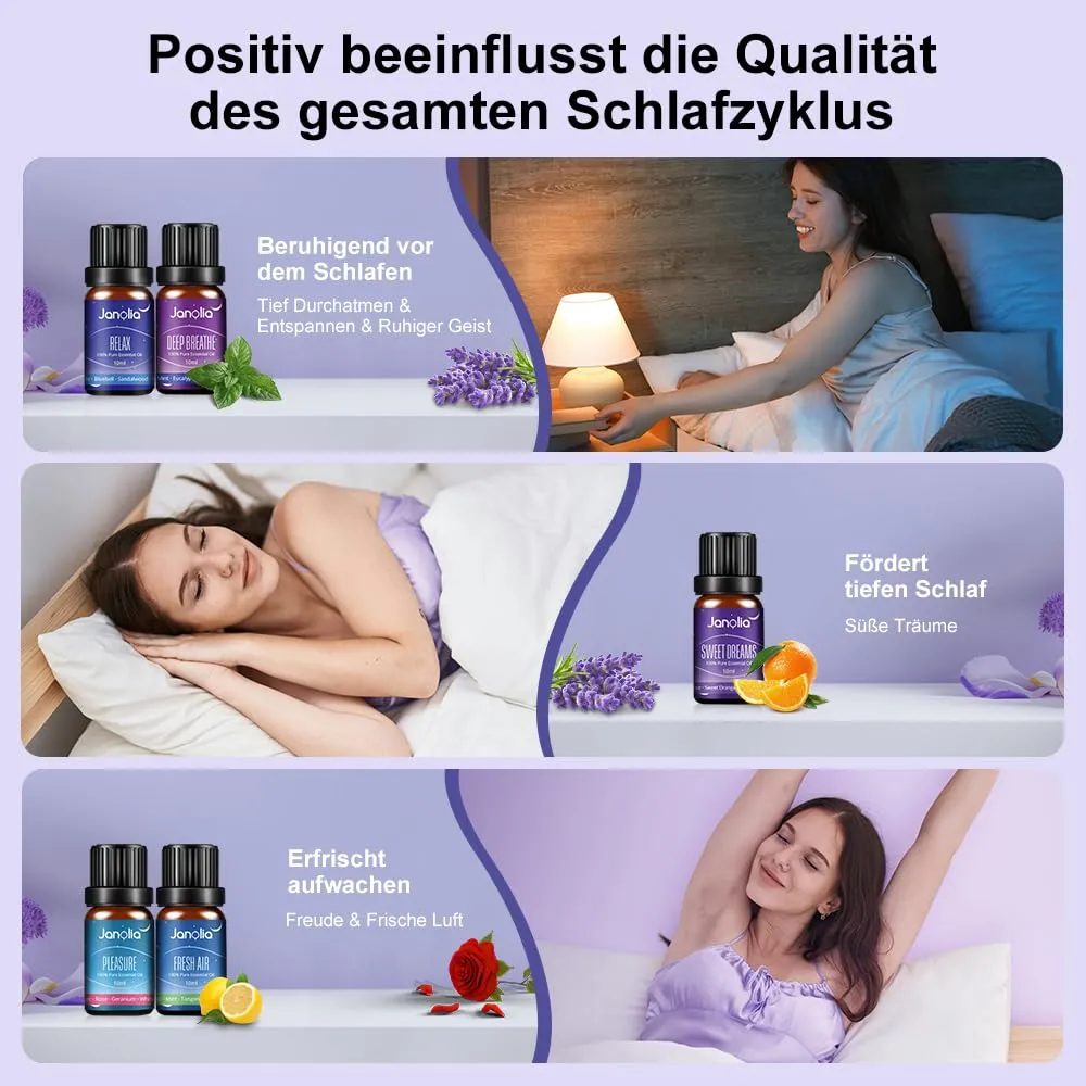 Janolia Ätherische Öle Duftöl Set 6x10ml für Diffuser