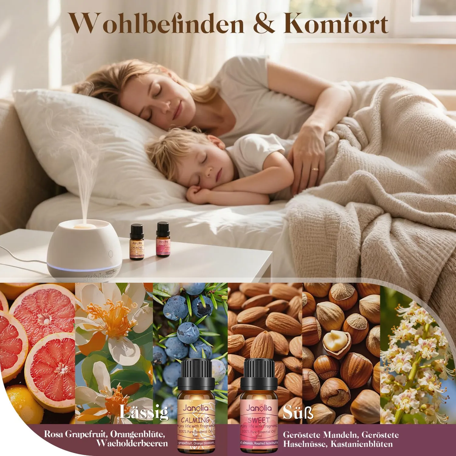 Janolia Ätherische Öle Set 6x10ml Diffuser