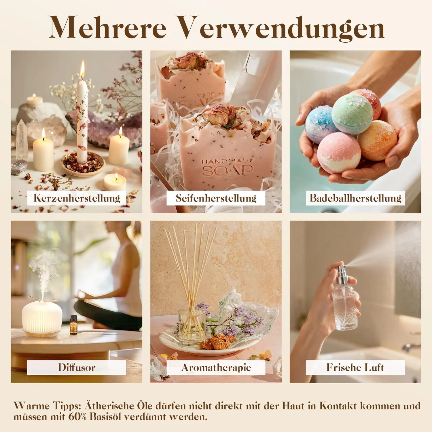 Janolia Ätherische Öle Set 6x10ml Diffuser
