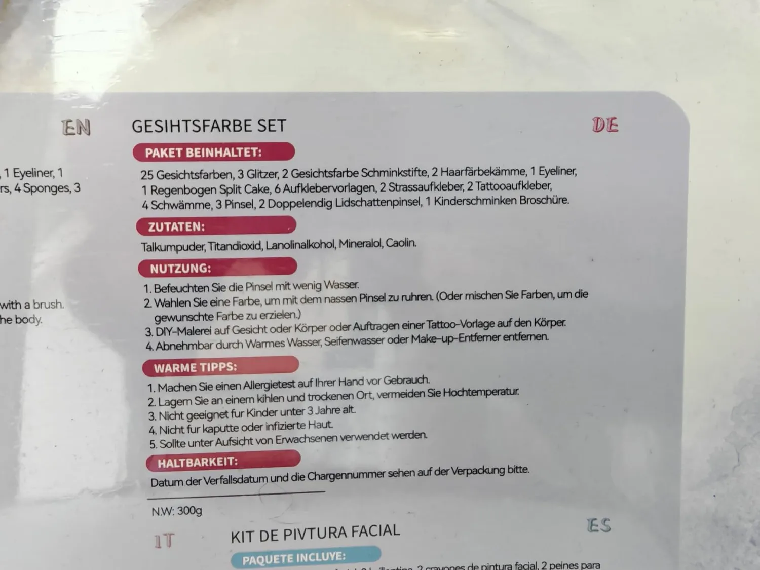 Janolia Gesichtsfarbe Kinderschminken Set 23 Farben wasserbasis