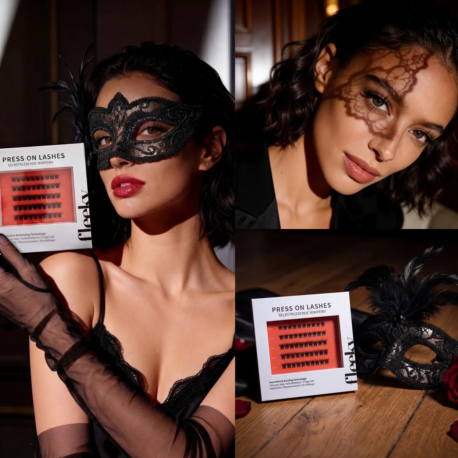 fleeky Press On Lashes Masquerade Wimpern dramatisch