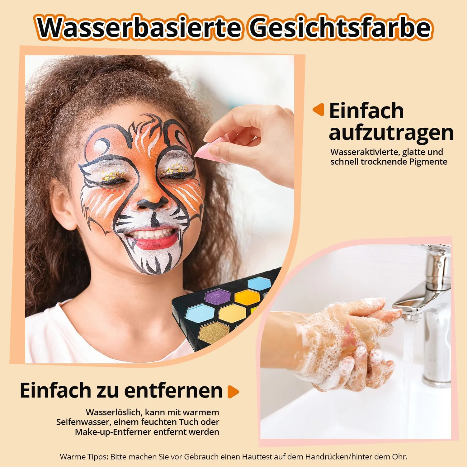 Janolia Gesichtsfarben Kinderschminke Set 25 Farben Wasserbasis