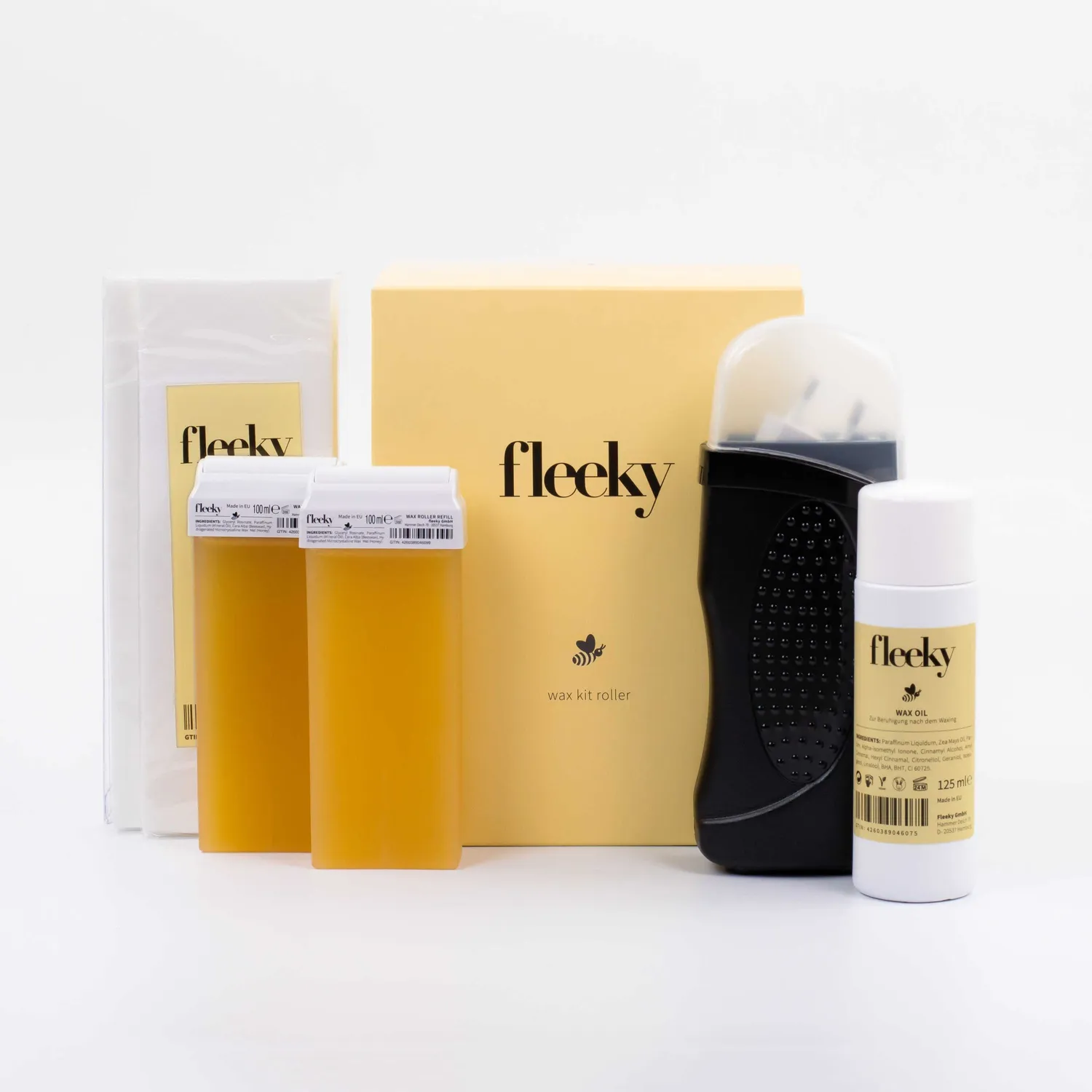 fleeky Wax Kit Roller Wachs Set mit Roller seidenglatt
