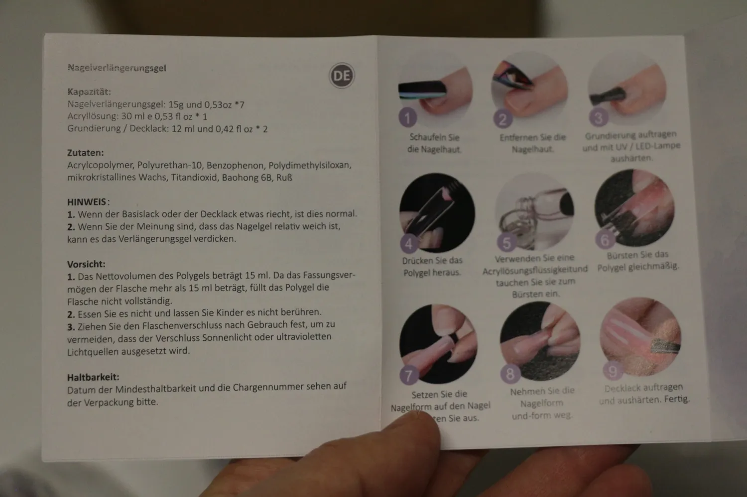 Janolia Nagelverlängerung Gel Starter Set 6 Farben