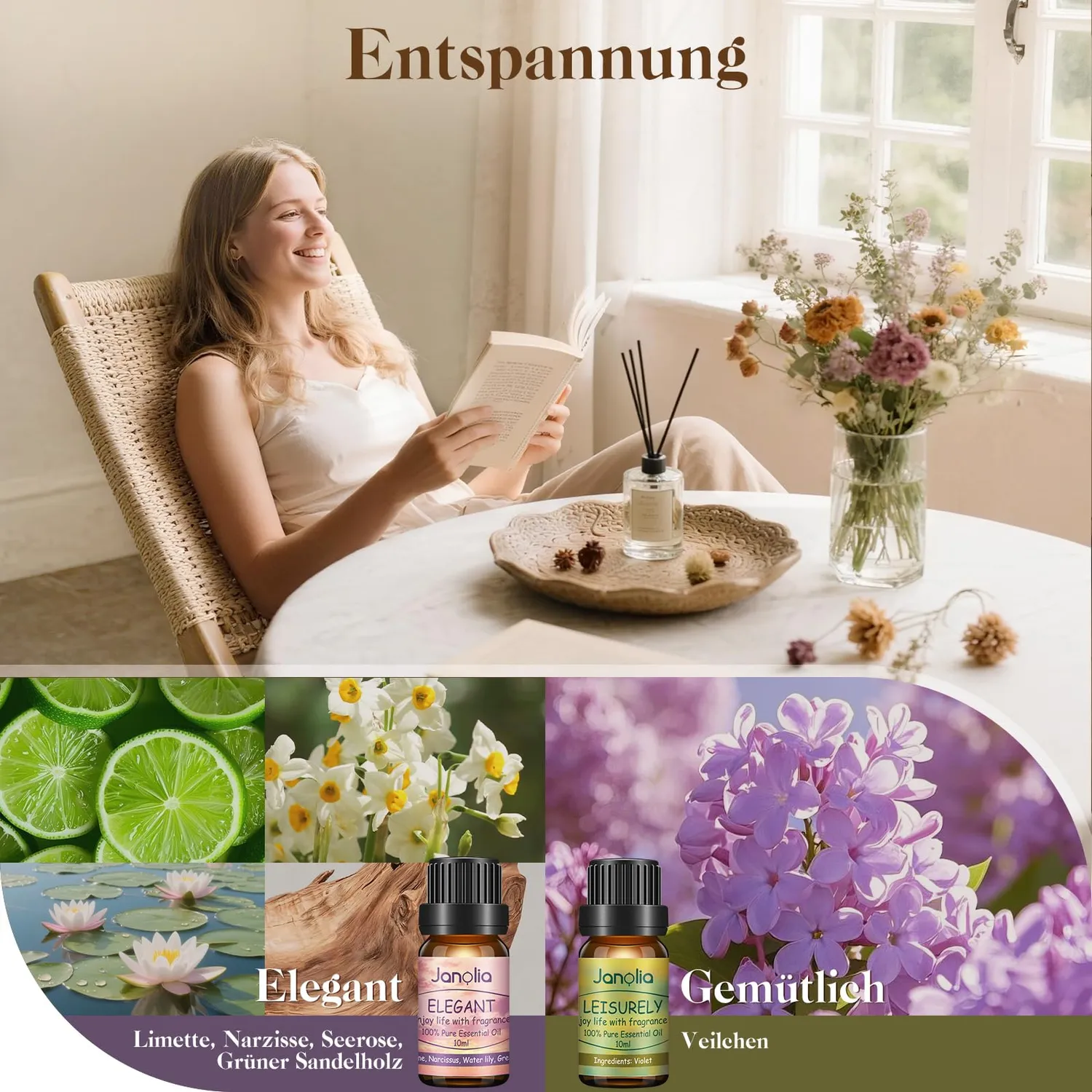Janolia Ätherische Öle Set 6x10ml Diffuser