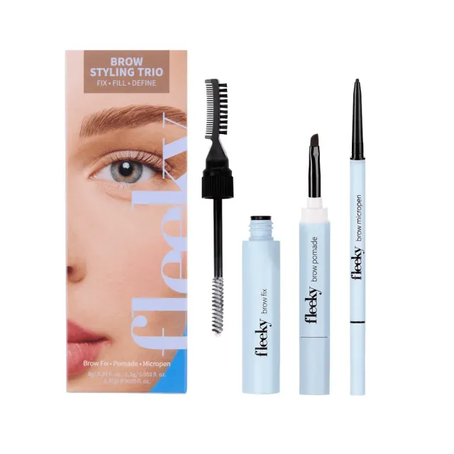 fleeky Brow Styling Trio Augenbrauen-Set braun 3-teilig