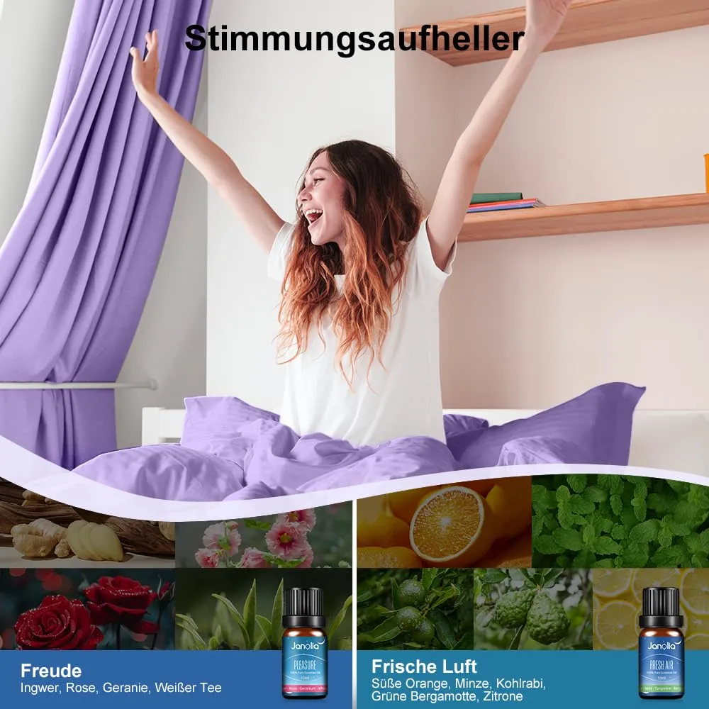 Janolia Ätherische Öle Duftöl Set 6x10ml für Diffuser