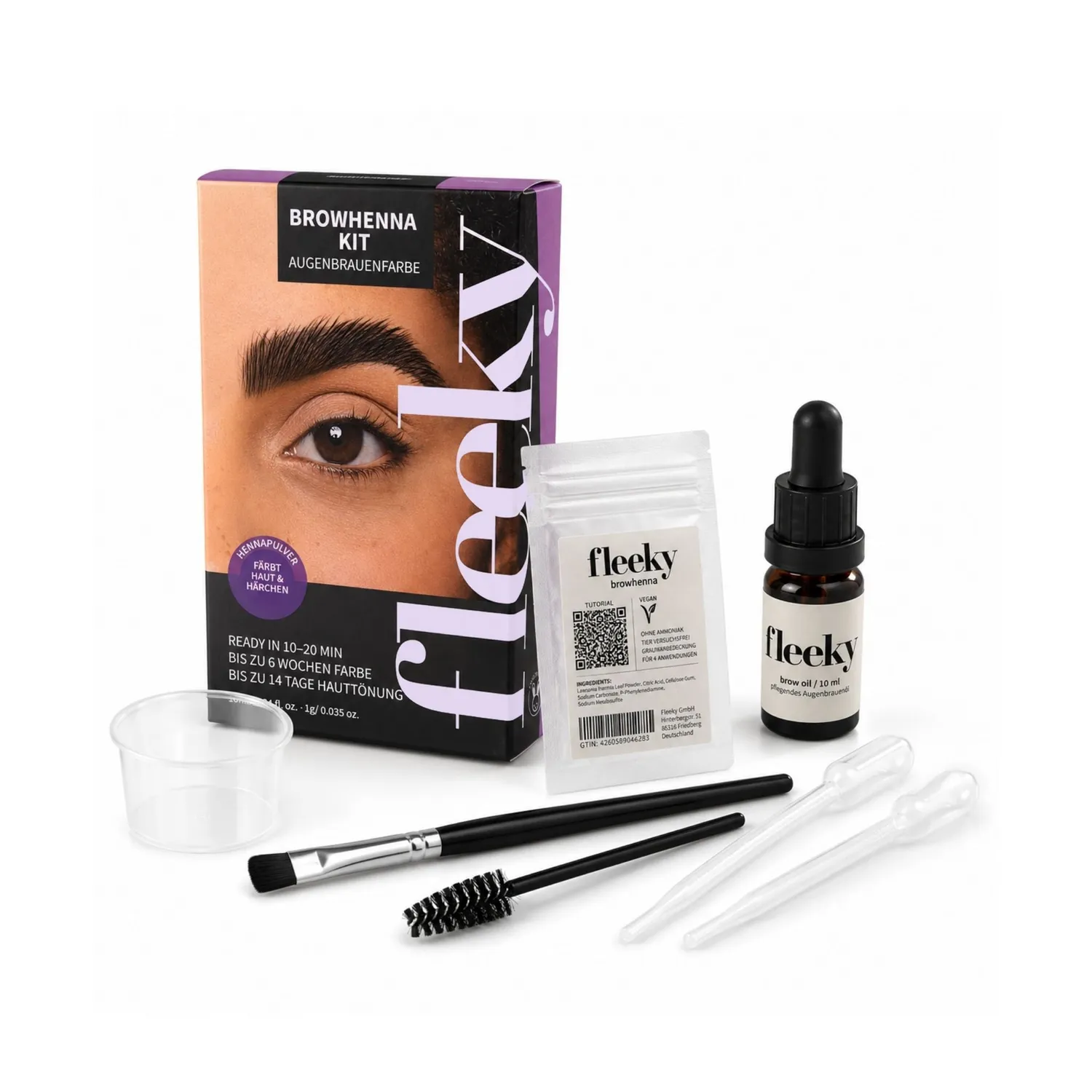 fleeky Browhenna-Kit Augenbrauenfarbe Mini Kit